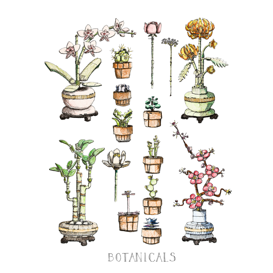 Lego Botanical Poster - Signed 16 x 20" Print