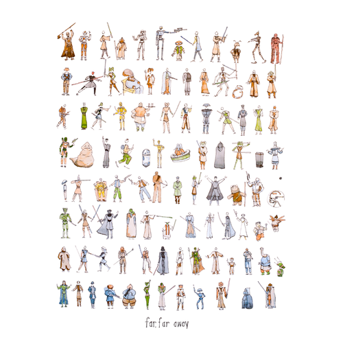 Far, Far, Away - Star Wars MiniFig - 11x14" Signed Print