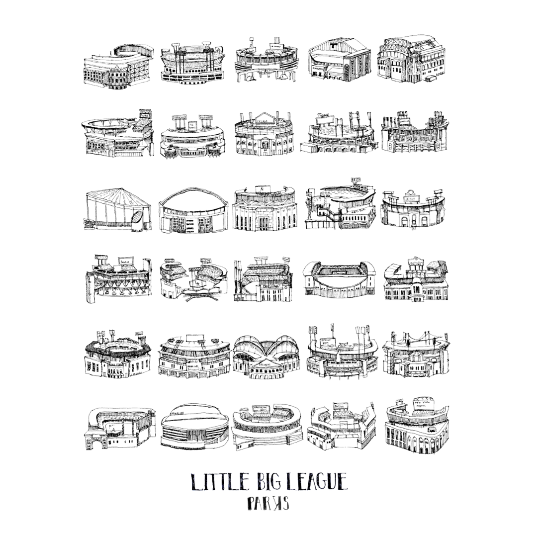 Little Big League Parks - 16 x 20" Signed Poster Print