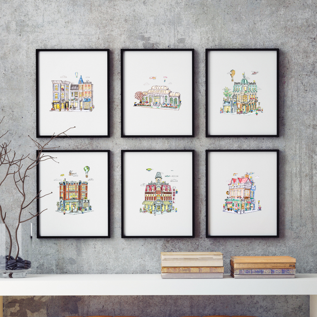 Lego Modulars - Mix & Match Set - 8 x 10" Signed Prints