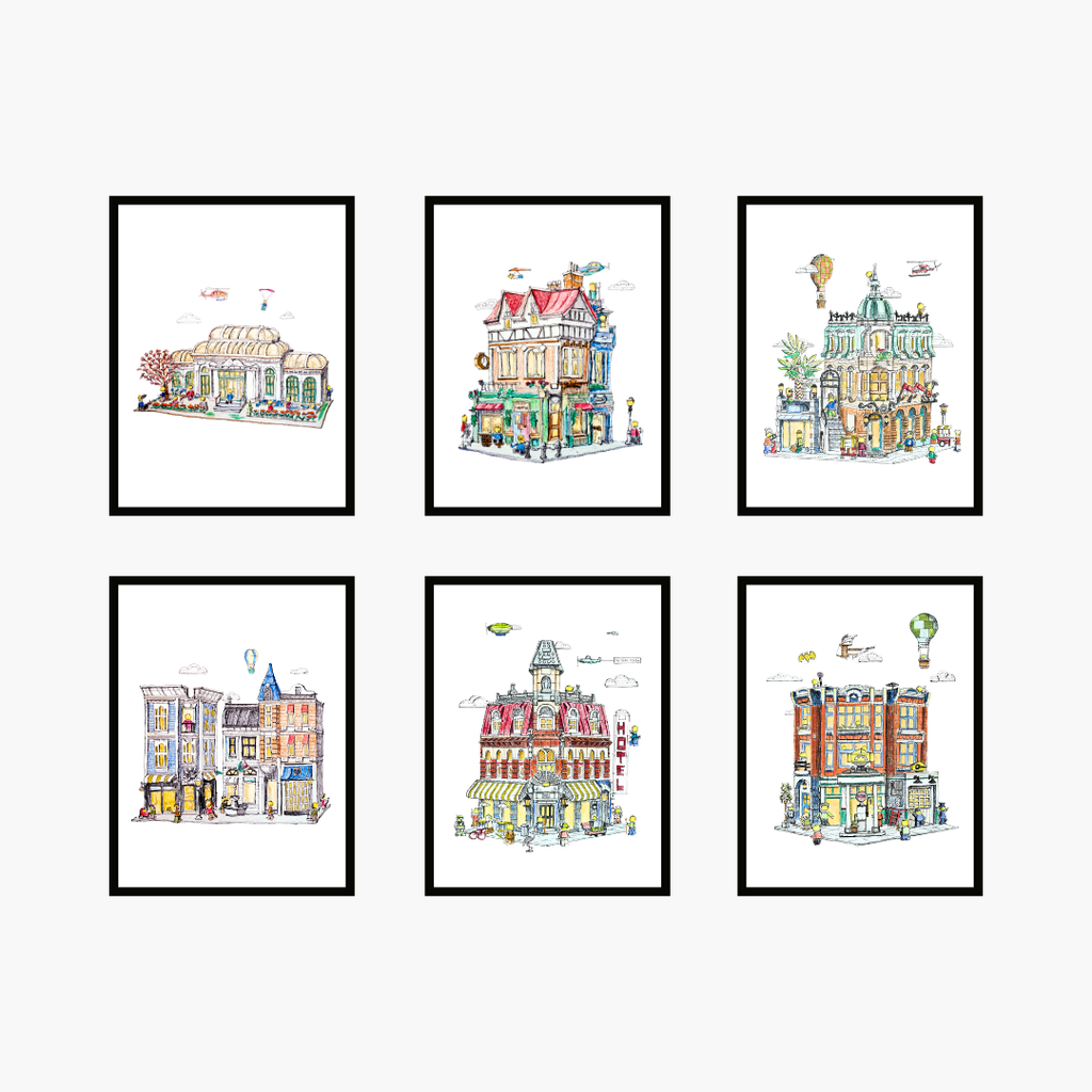 LEGO Modular Series - 6 pc Full Set - 8x10" Prints