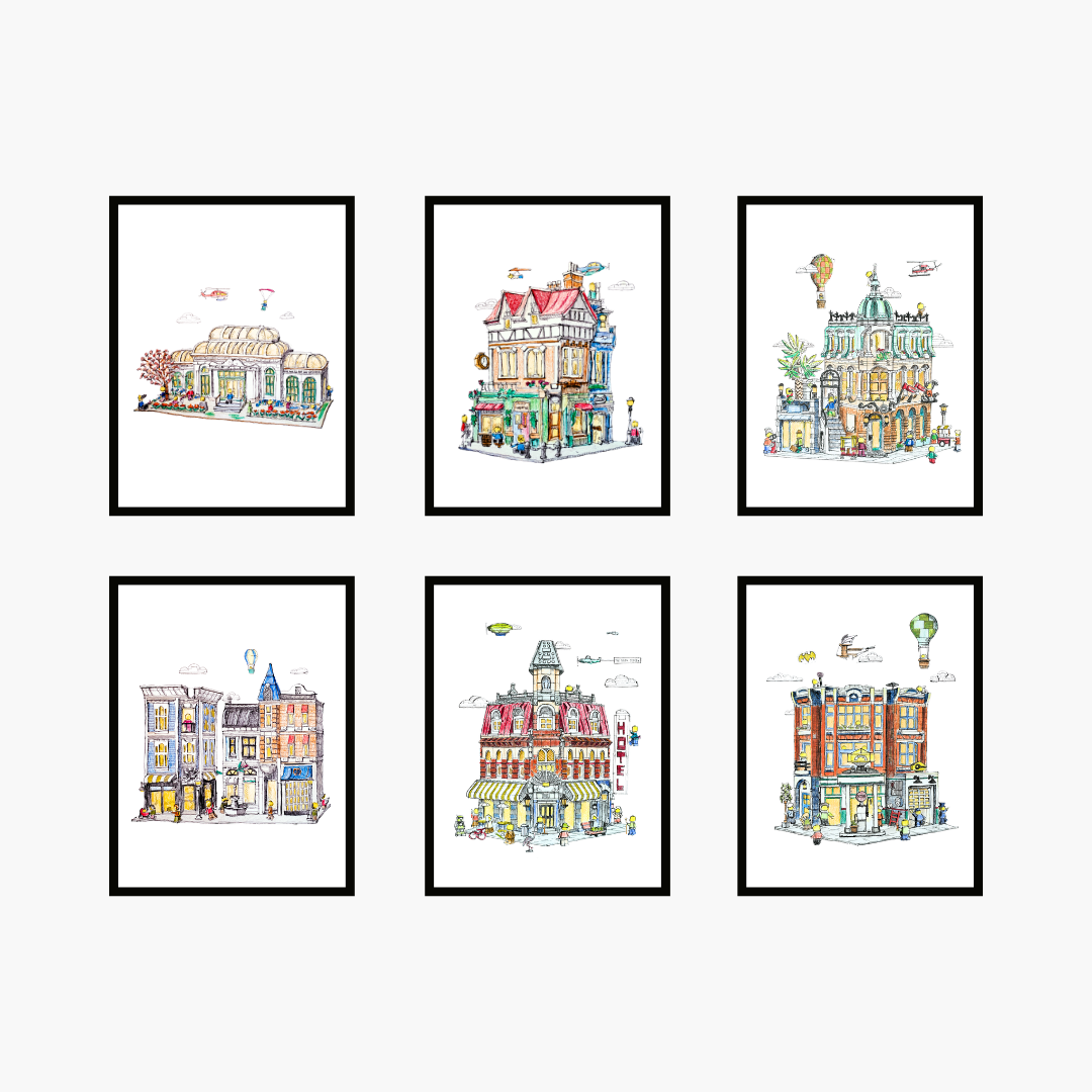 LEGO Modular Series - 6 pc Full Set - 8x10" Prints