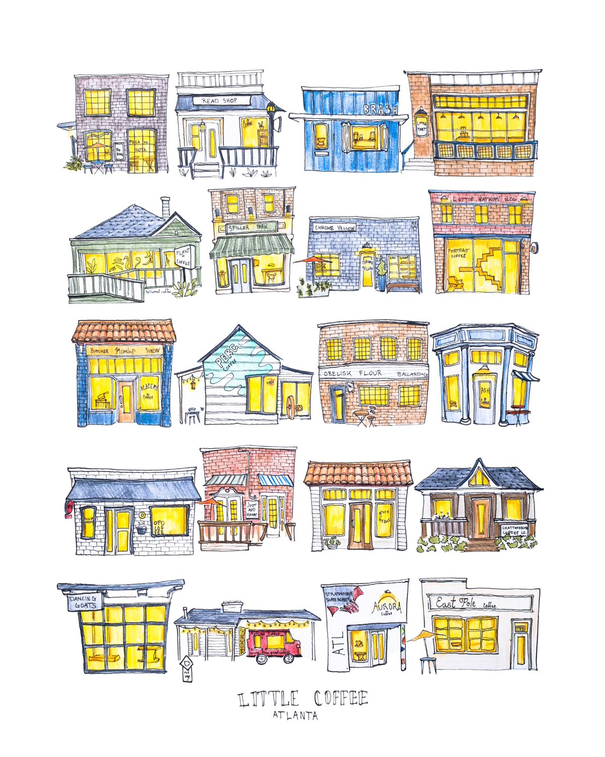 Atlanta Coffee - 16x20" Signed Poster Print