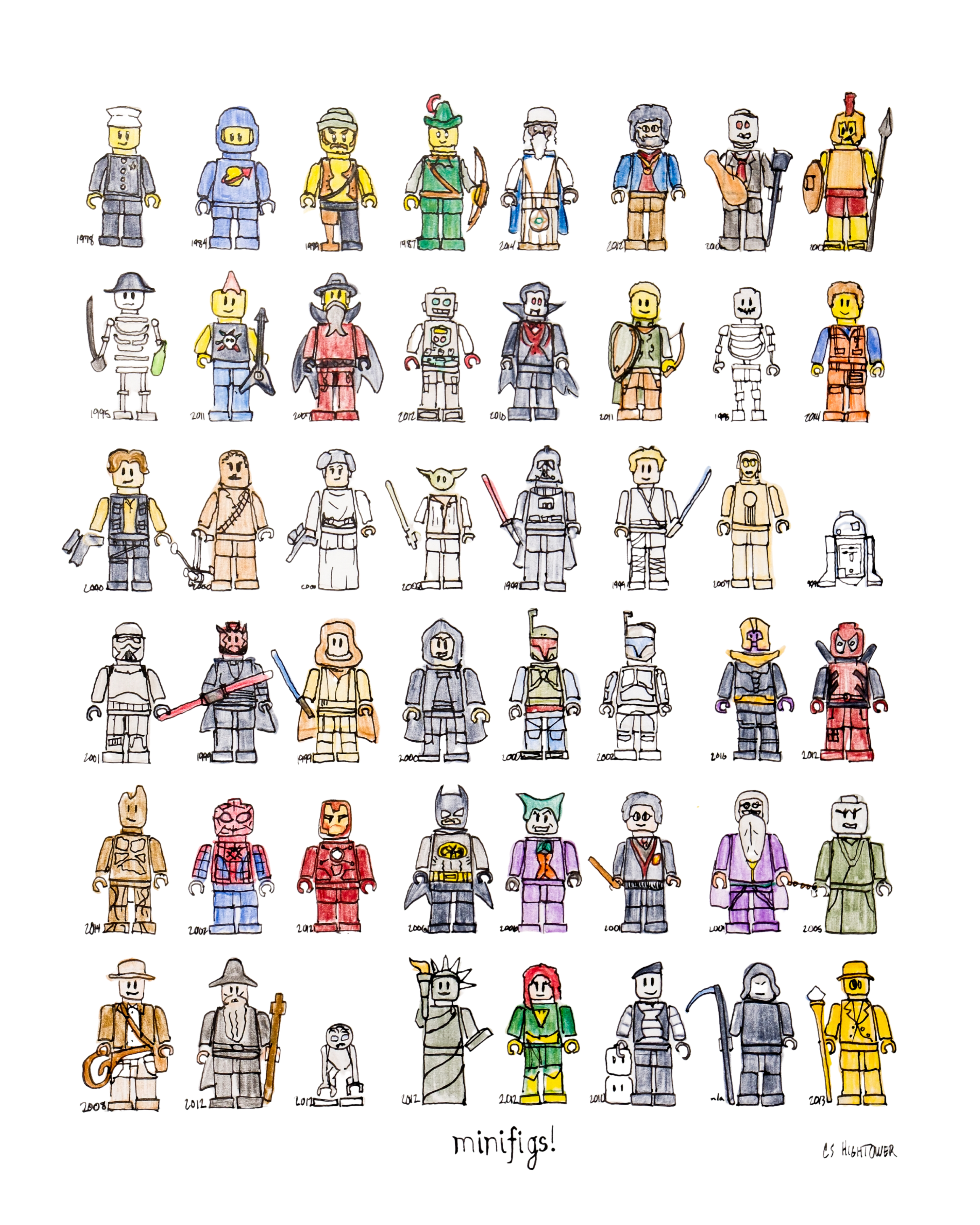 Minifigs! - 8x10" Signed Print